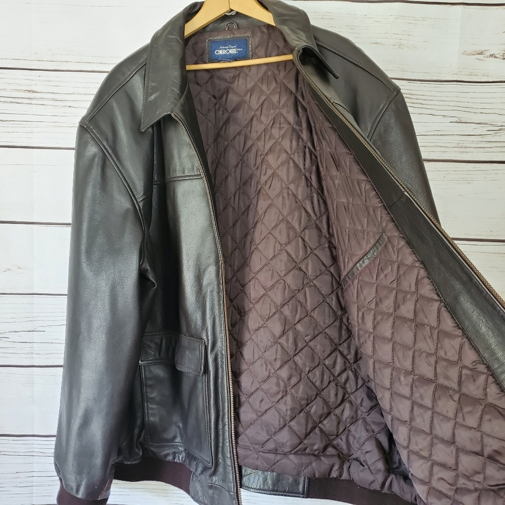 Authentic Cherokee | Dark Brown Biker Heavy Jacket - Picture 6 of 7